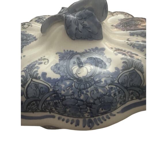 Hand-Painted Greece Blue & White Tureen with Lid • Very Rare Vintage Ceramic - Picture 7 of 14